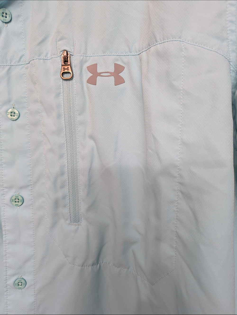 Under Armour Blue HeatGear Fishing Shirt Large - Picture 3 of 9